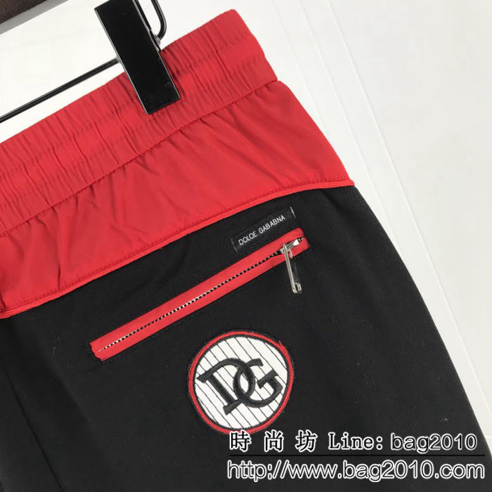 DＧ杜嘉班納 18秋冬KINGS POWER新款 紅黑拼色 男款純棉褲子 ydi1497